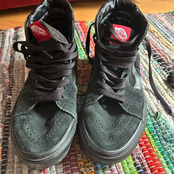 Vans Black Suede High-Top Sneakers men’s 7 women’s 8.5 - Picture 1 of 16